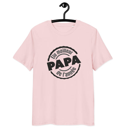 elu-meilleur-papa-tshirt-coton-bio-cadeau-pere-cadeau-famille-rose