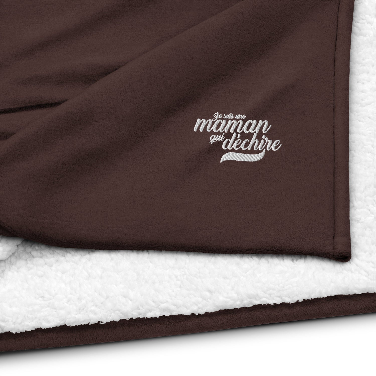 Maman qui déchire - Couverture sherpa Premium - Brodée