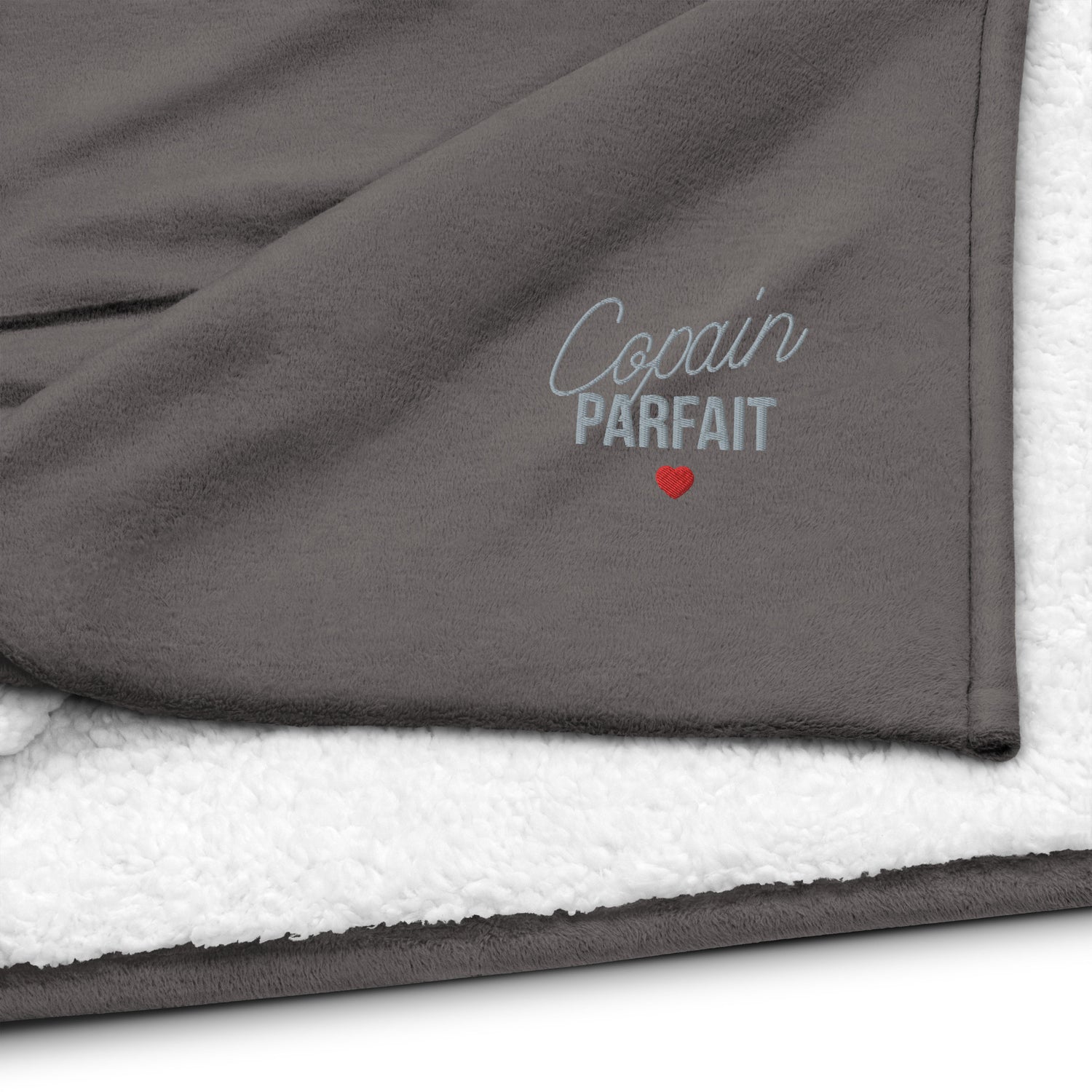 Copain Parfait - Couverture sherpa Premium  - Brodée