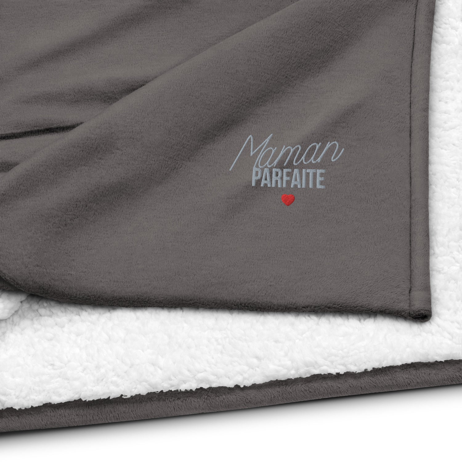 Maman parfaite - Couverture sherpa Premium  - Brodée