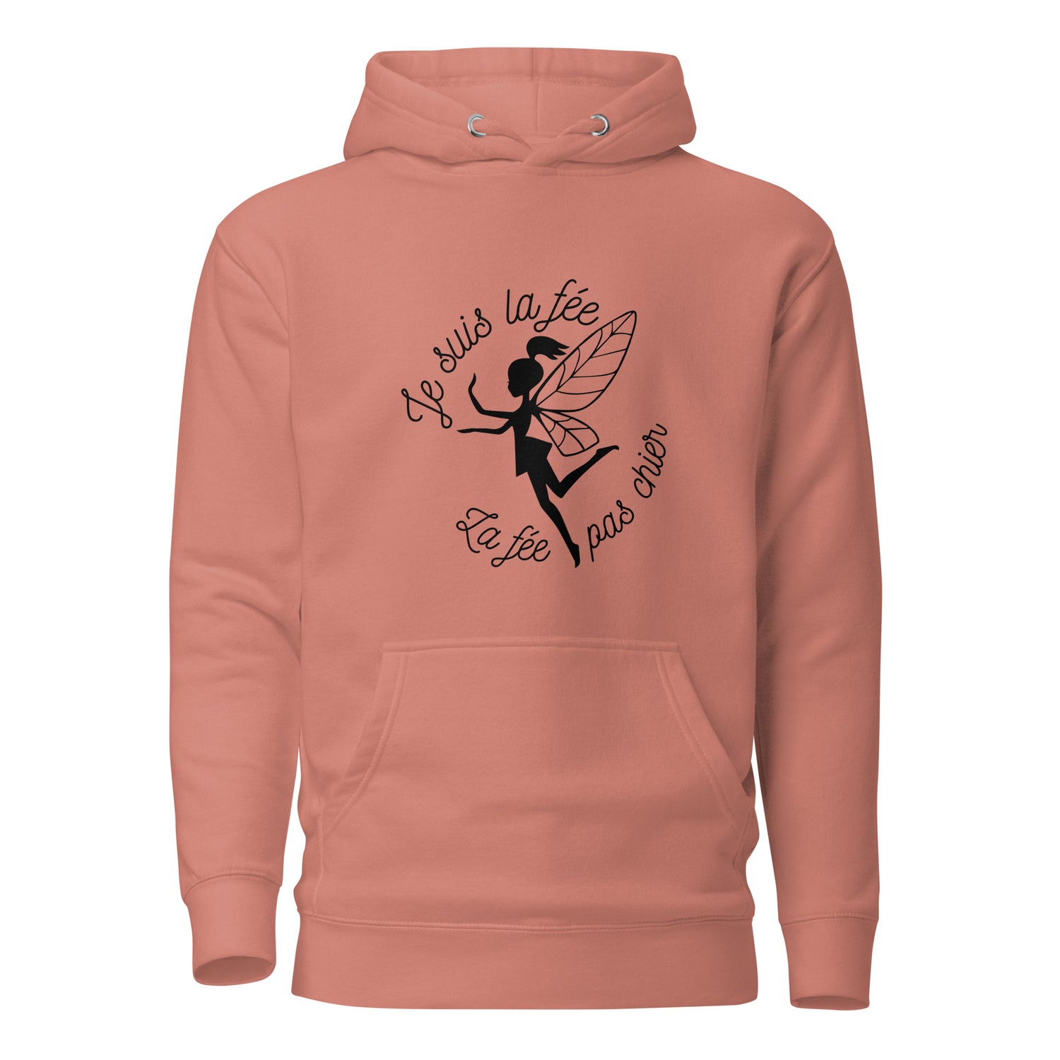fee-pas-chier-sweat-capuche-personnalise-gris-chine-rose-noir