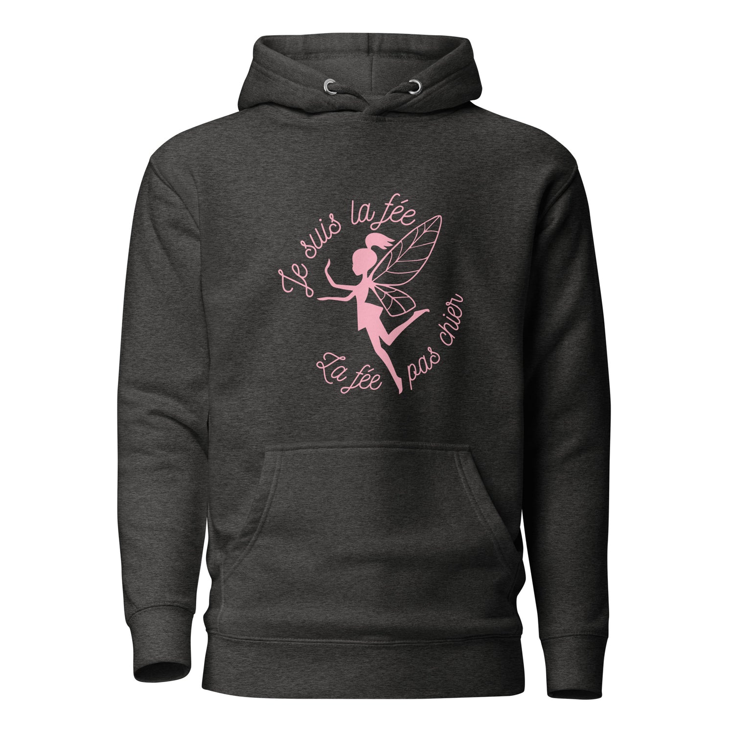fee-pas-chier-sweat-capuche-personnalise-gris-chine-rose