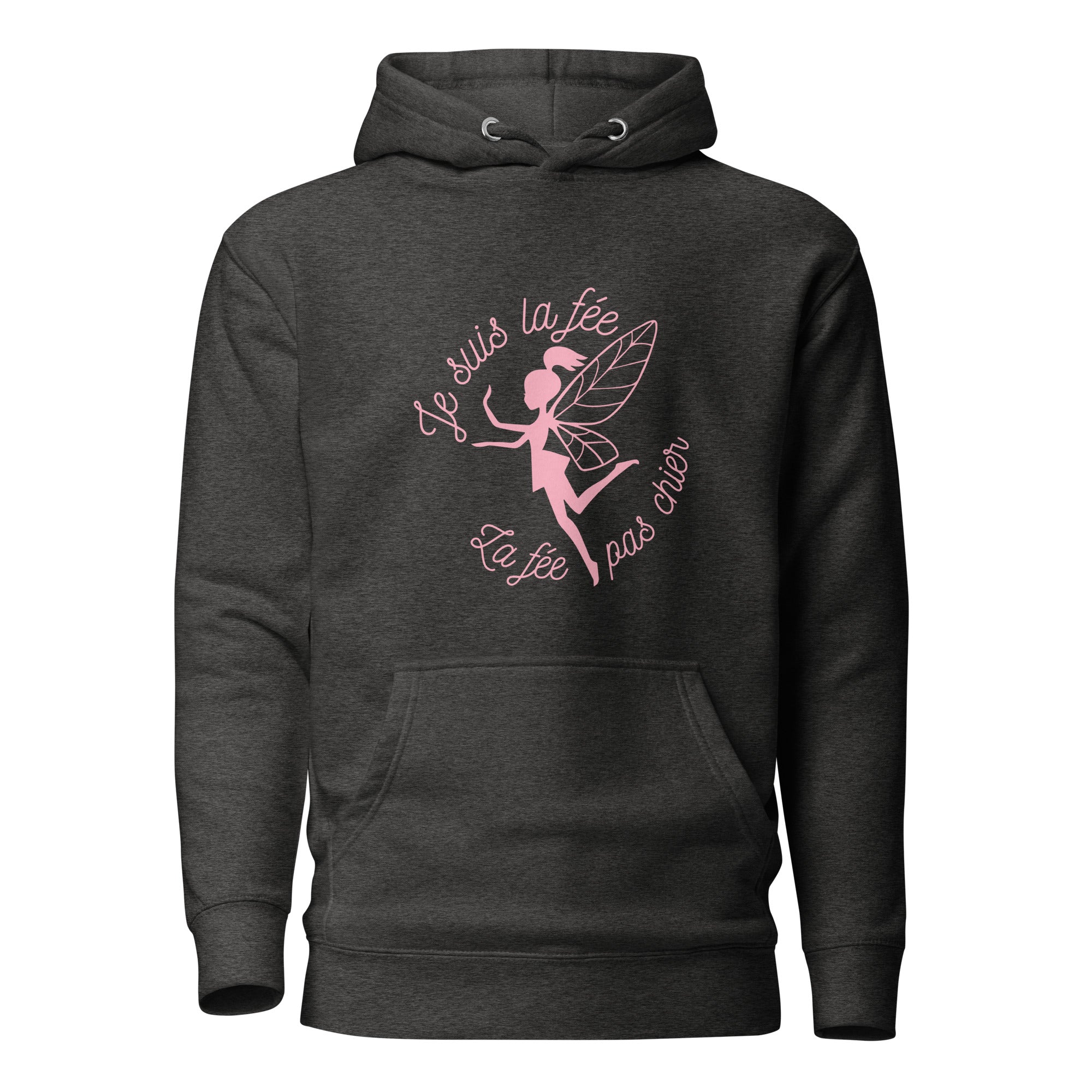 fee-pas-chier-sweat-capuche-personnalise-gris-chine-rose