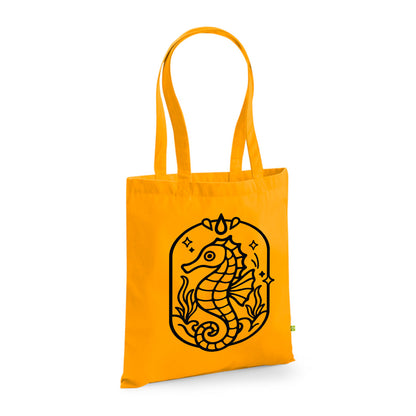 Hippocampe - Ma Carpette - Tote Bag en coton bio à piquer
