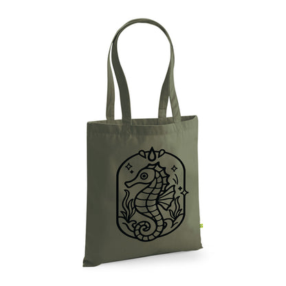 Hippocampe - Ma Carpette - Tote Bag en coton bio à piquer