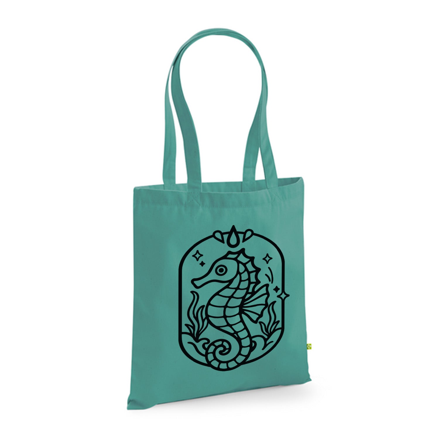 Hippocampe - Ma Carpette - Tote Bag en coton bio à piquer