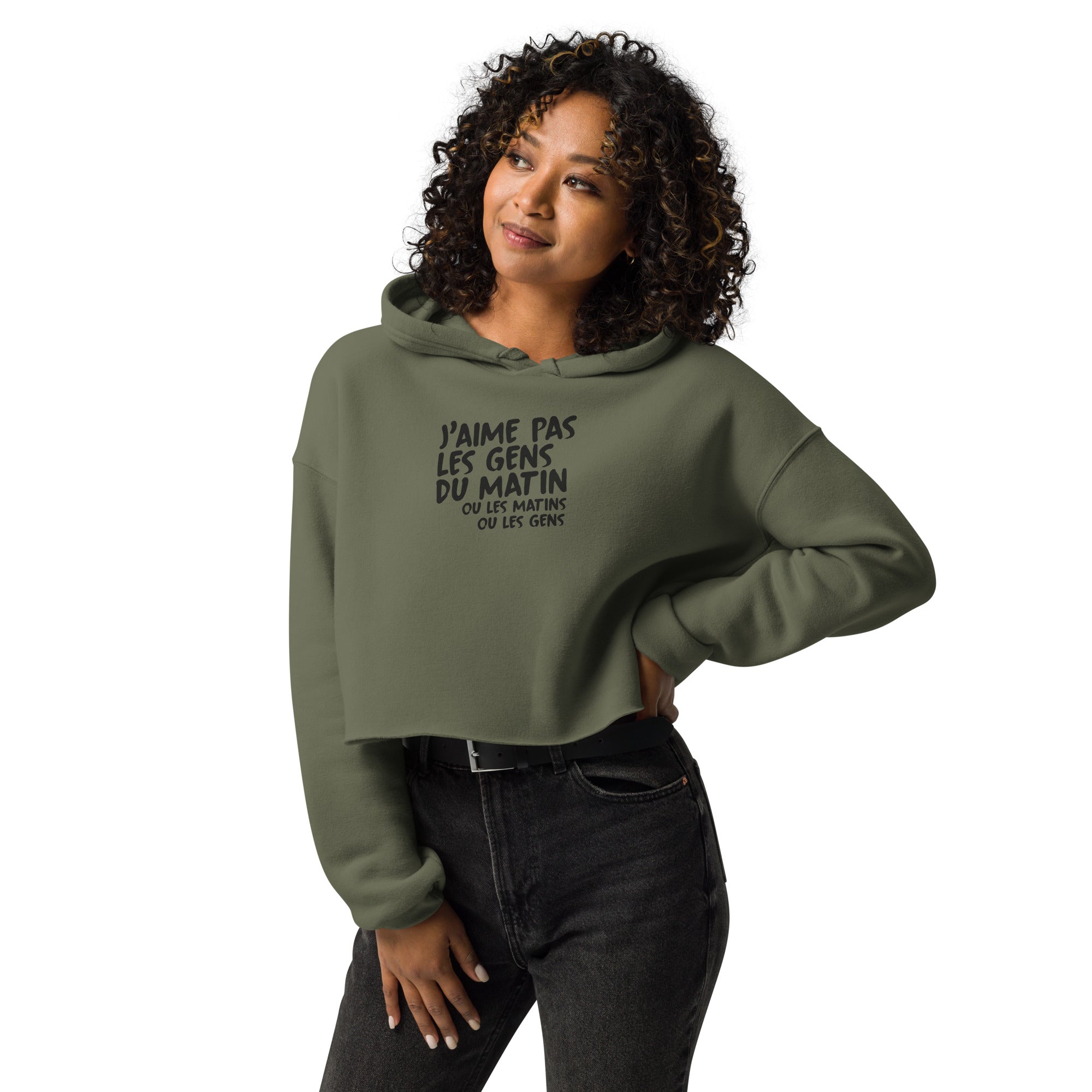 jaime-pas-les-gens-du-matin-crop-top-sweat-capuche-kaki