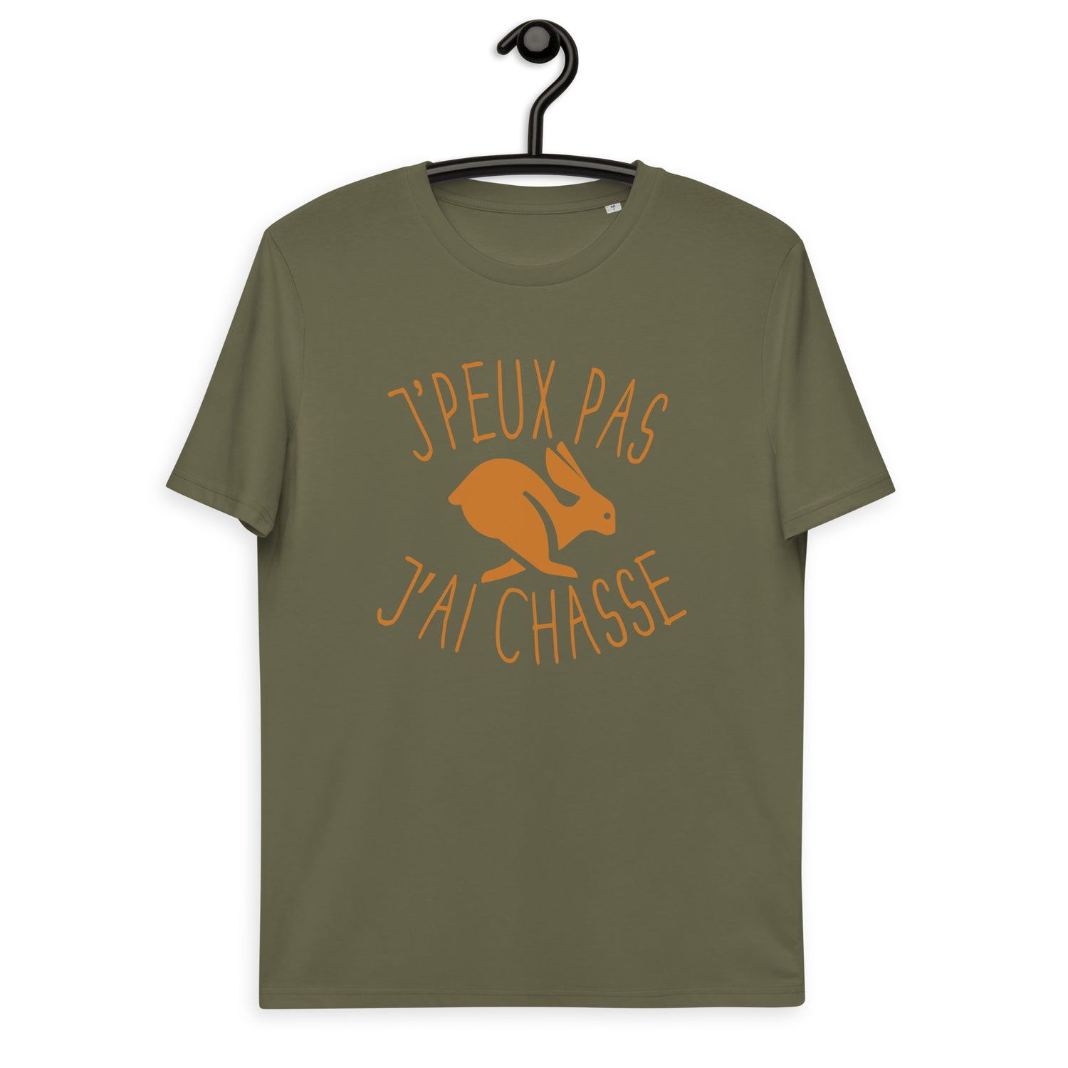 jpeuxpas-chasse-lievre-tshirt-personnalise-chasseur-kaki
