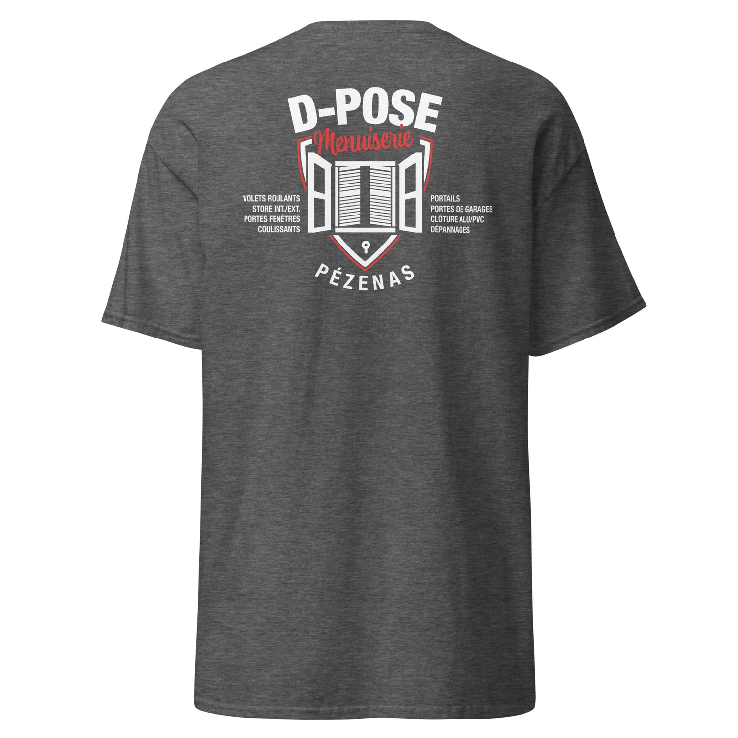 D-POSE - T-shirt classique homme impression num cœur et dos