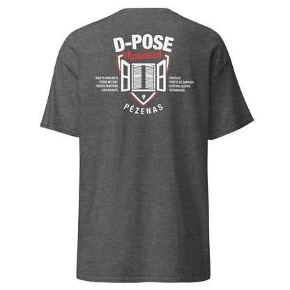D-POSE - T-shirt classique homme impression num cœur et dos