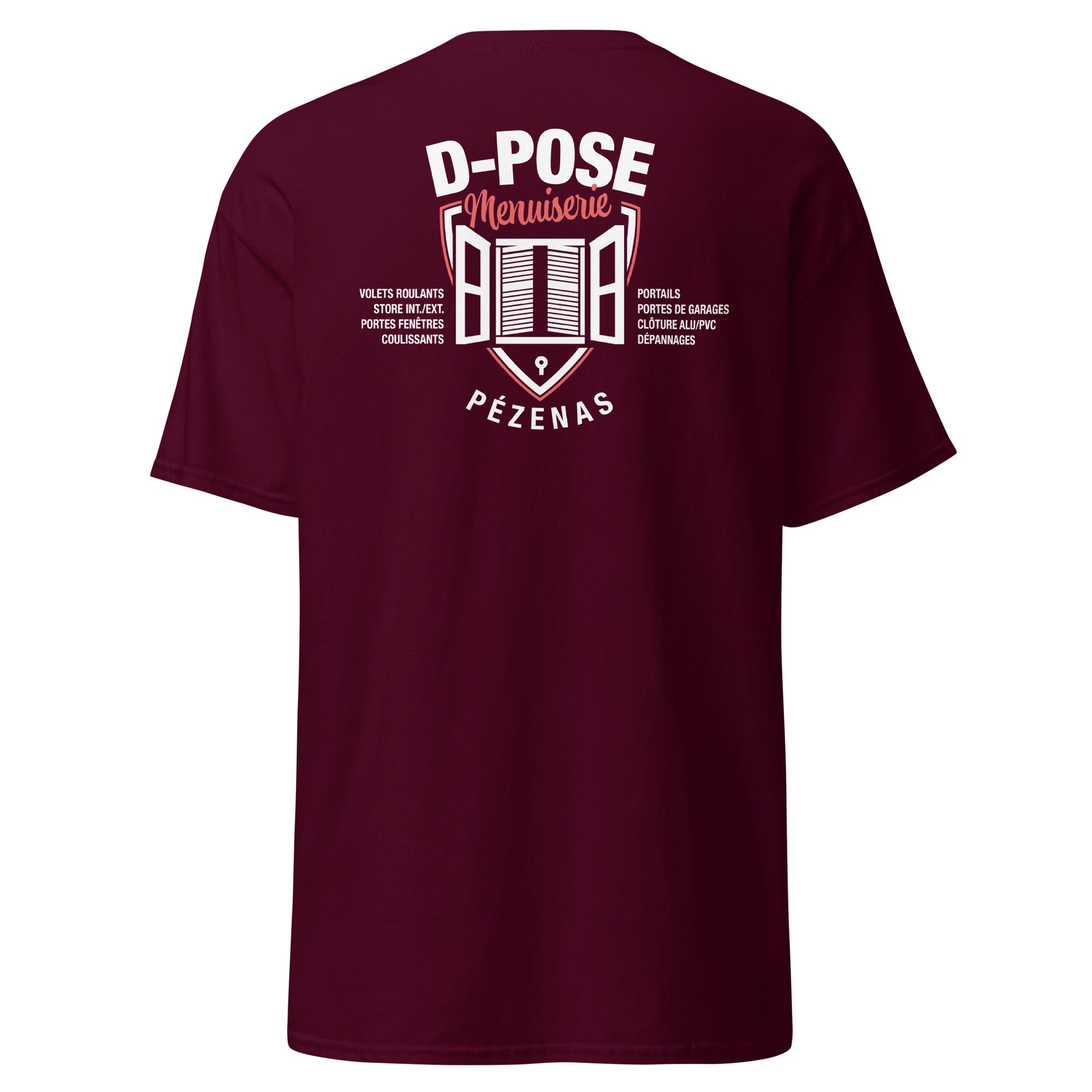 D-POSE - T-shirt classique homme impression num cœur et dos
