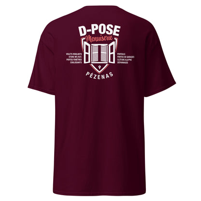 D-POSE - T-shirt classique homme impression num cœur et dos