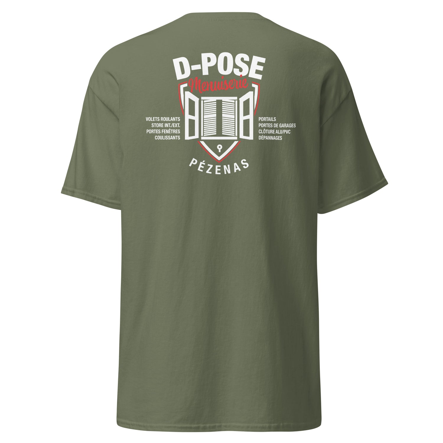 D-POSE - T-shirt classique homme impression num cœur et dos