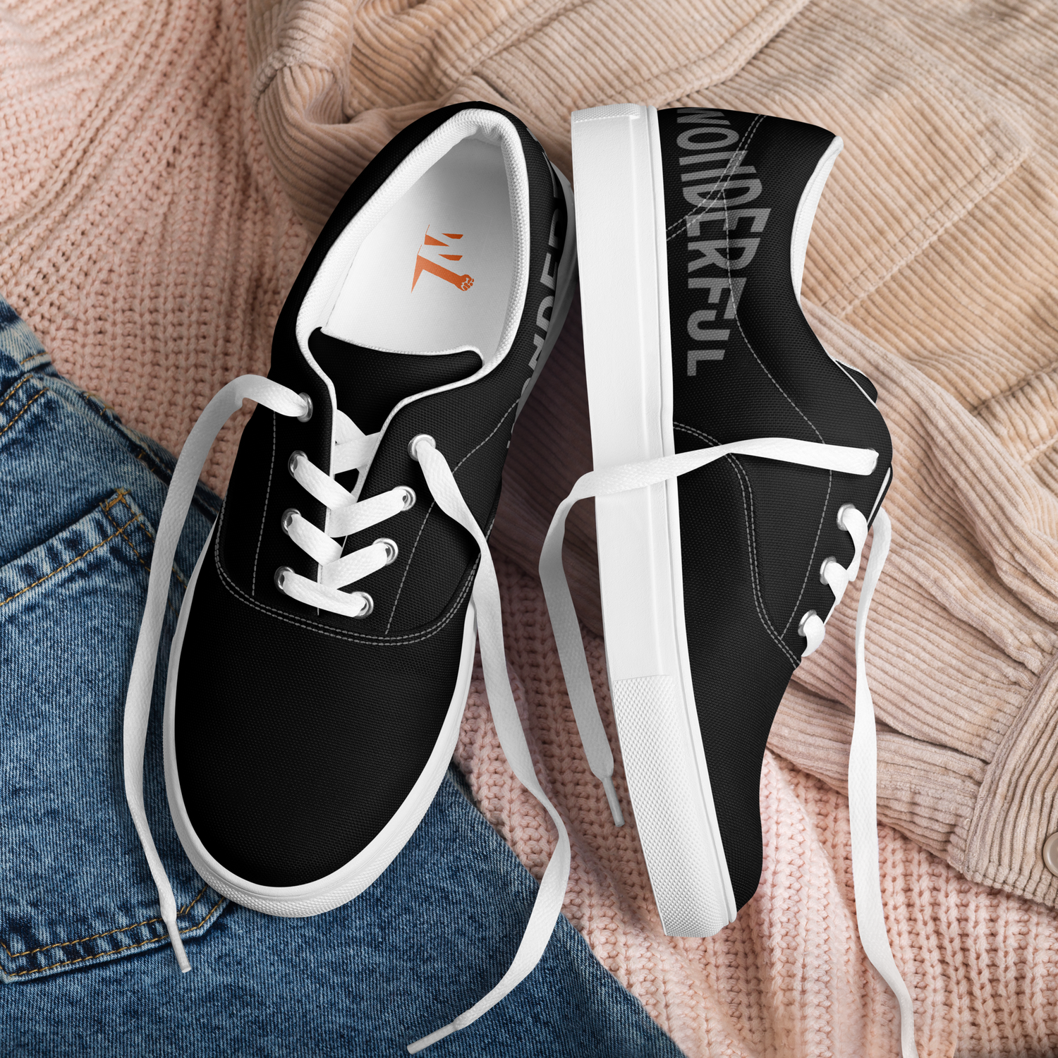 Wonderful - Tennis en toile avec lacets homme