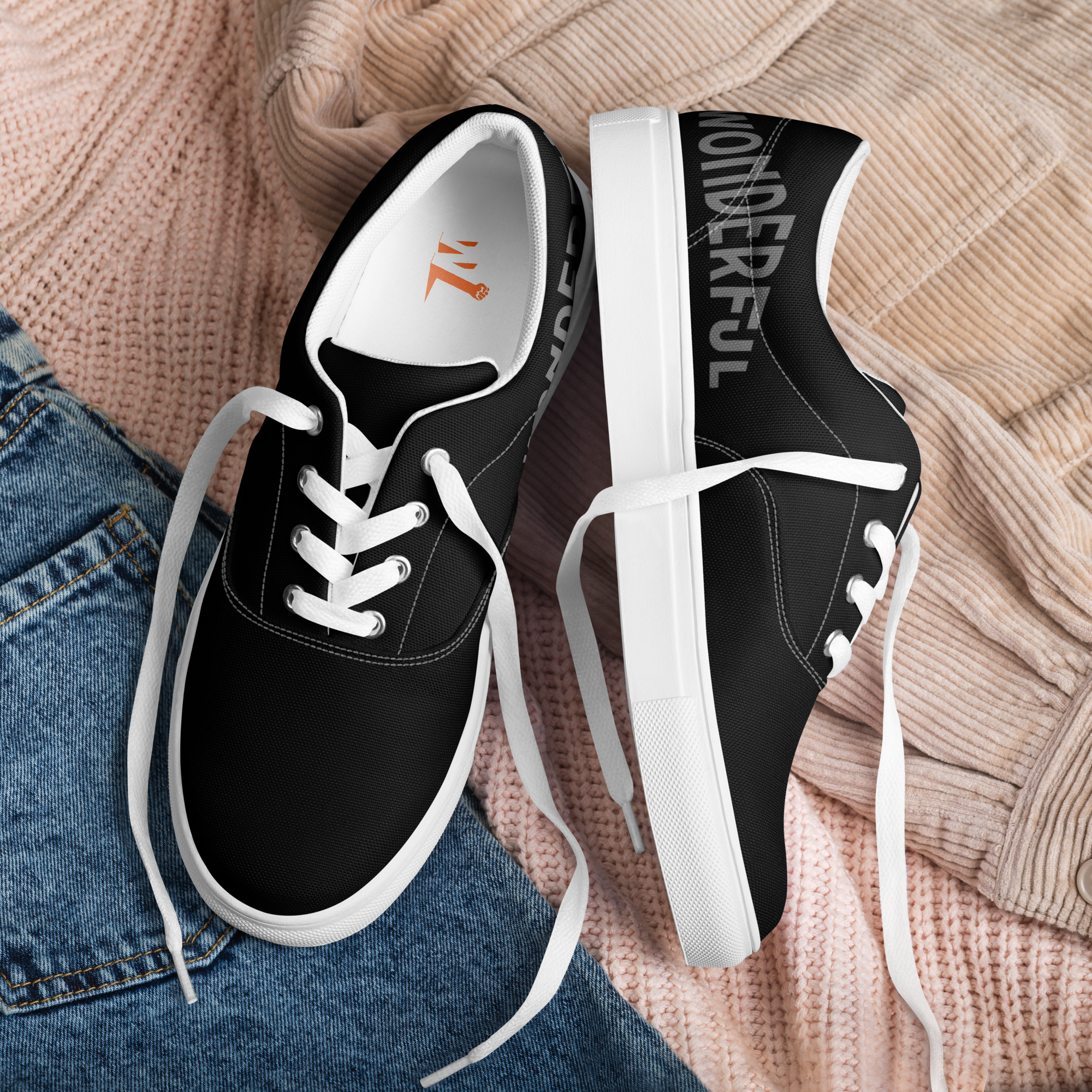 Wonderful - Tennis en toile avec lacets homme