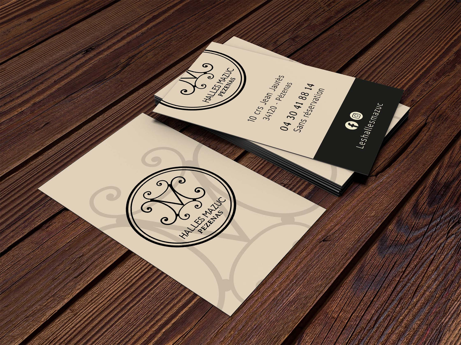 Les Halles Mazuc - Carte de visite - haut de gamme