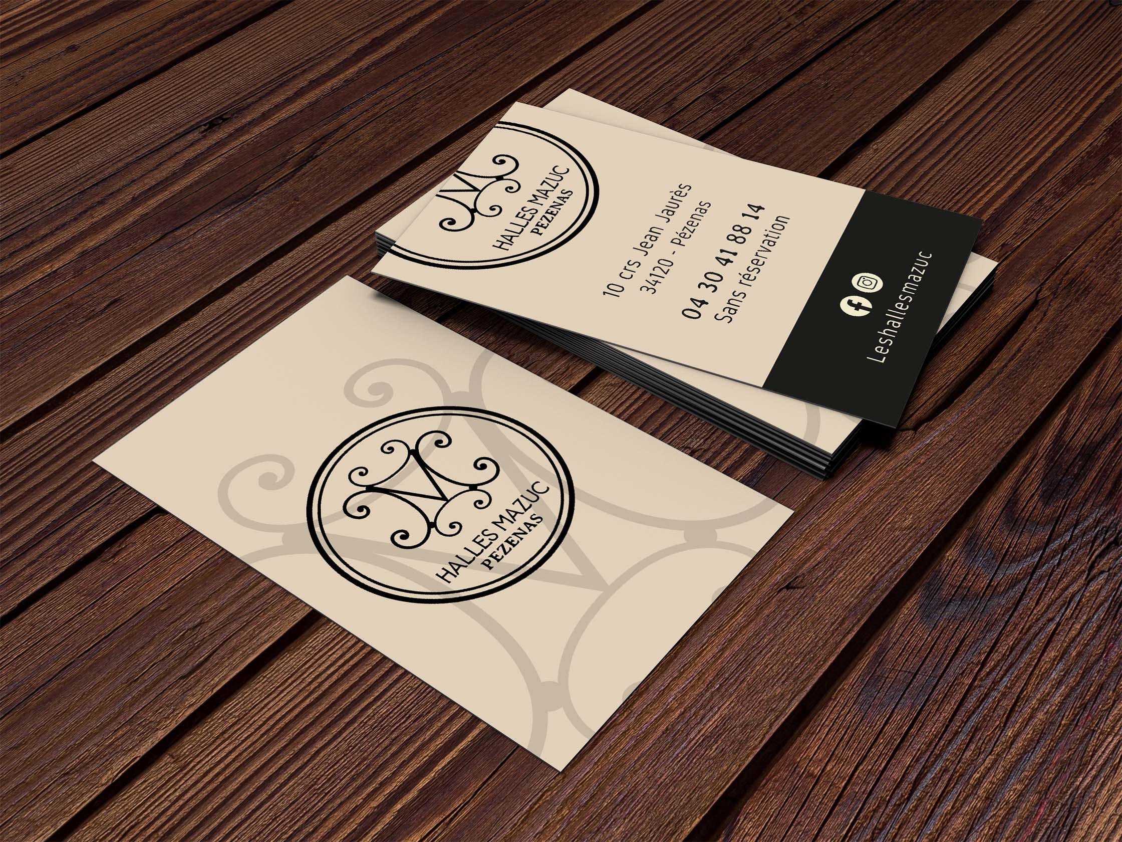 Les Halles Mazuc - Carte de visite - haut de gamme
