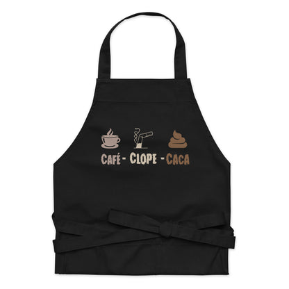 Café-clope-caca - Tablier en coton biologique
