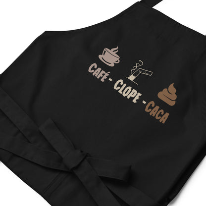 Café-clope-caca - Tablier en coton biologique