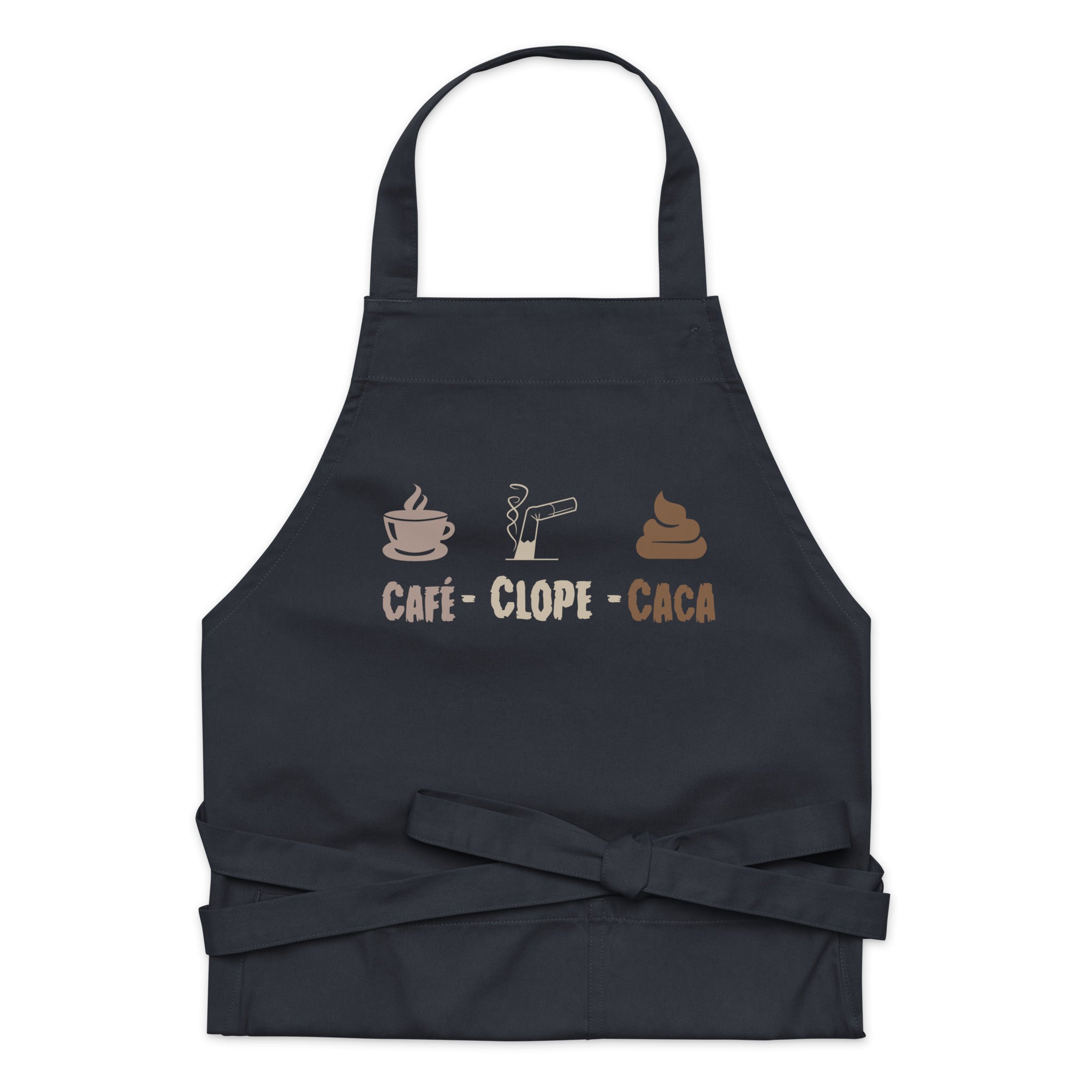 Café-clope-caca - Tablier en coton biologique