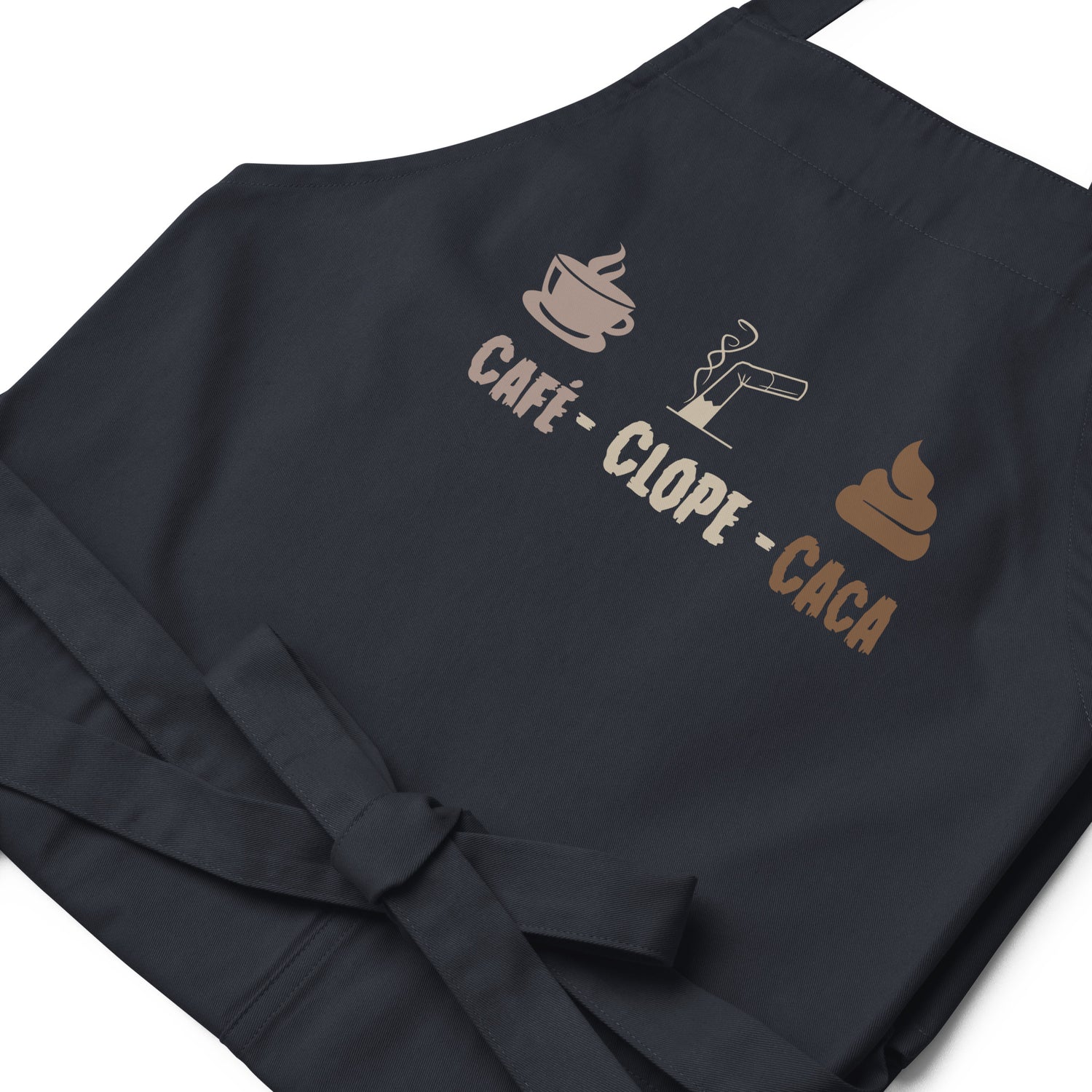 Café-clope-caca - Tablier en coton biologique