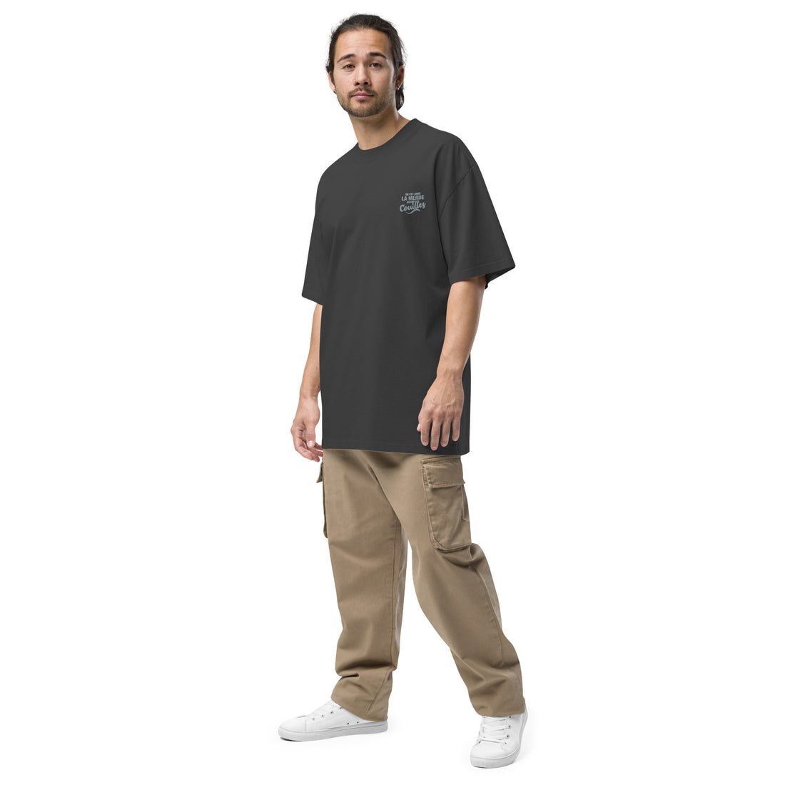 On est dans la merde - T-shirt oversize délavé - Brodé