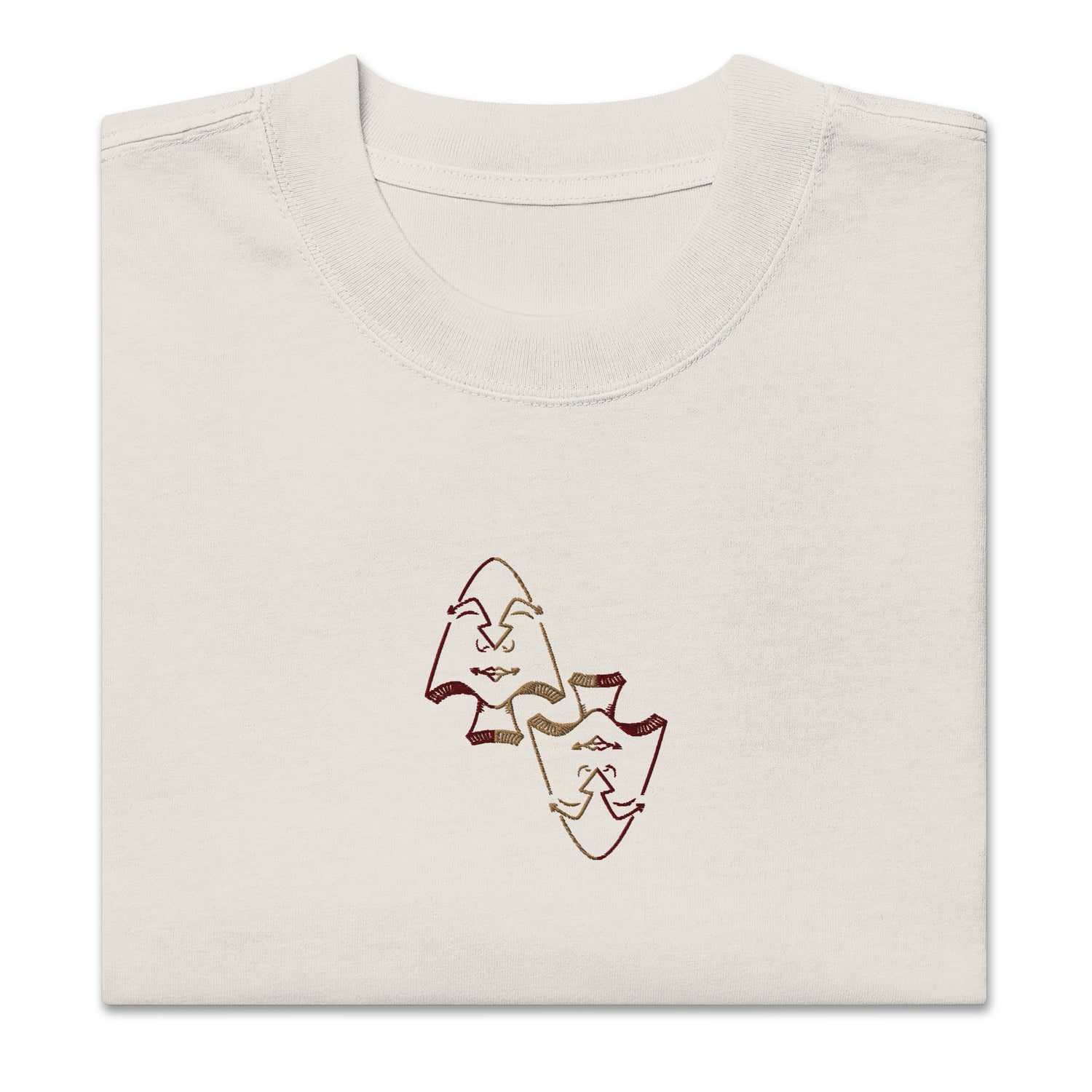 Coeur de Pik - OuhiB - T-shirt oversize délavé - Brodé centre et manche