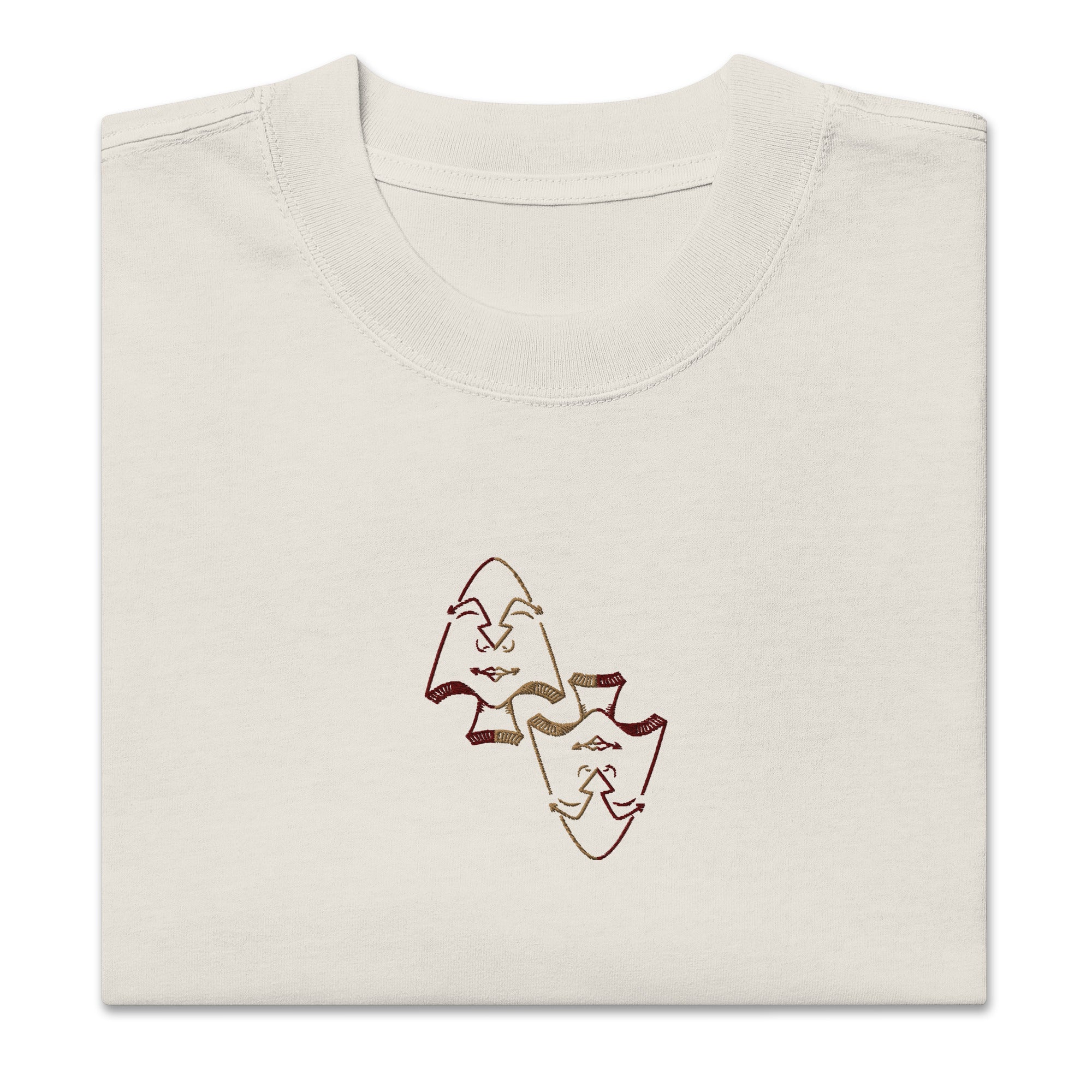 Coeur de Pik - OuhiB - T-shirt oversize délavé - Brodé centre et manche