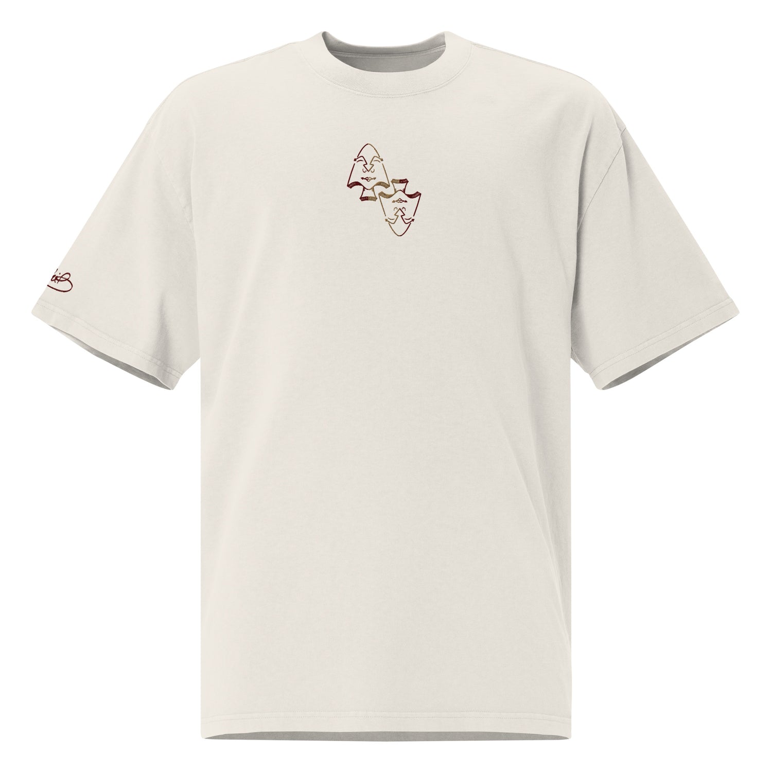 Coeur de Pik - OuhiB - T-shirt oversize délavé - Brodé centre et manche