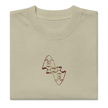 Coeur de Pik - OuhiB - T-shirt oversize délavé - Brodé centre et manche