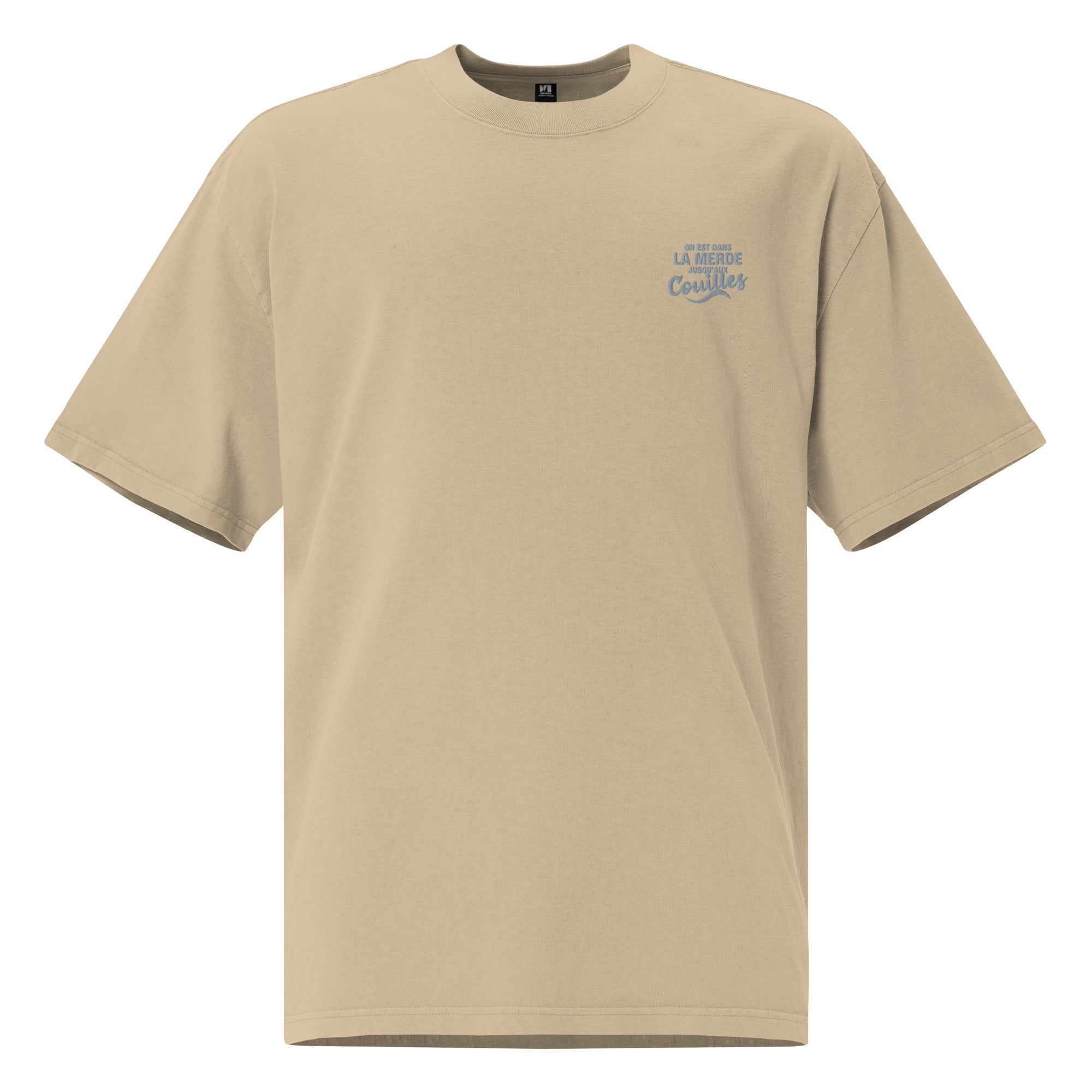 On est dans la merde - T-shirt oversize délavé - Brodé