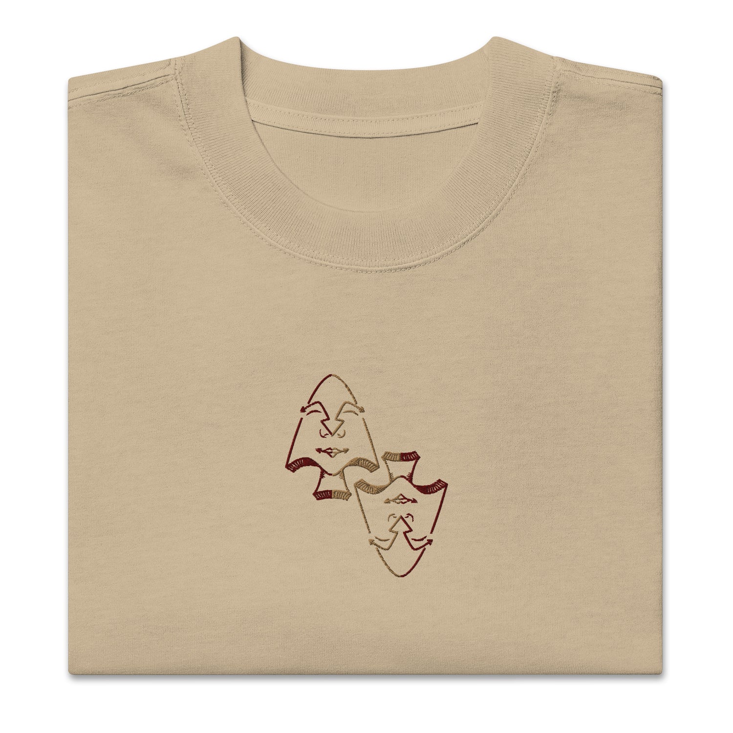 Coeur de Pik - OuhiB - T-shirt oversize délavé - Brodé centre et manche