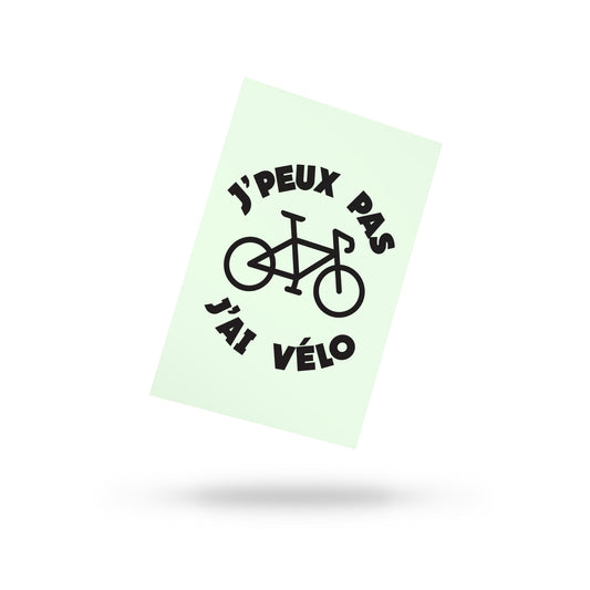 J'peux pas, j'ai vélo - Carte postale standard