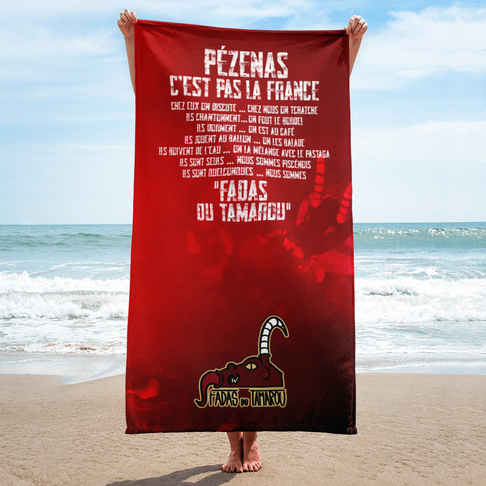 Fadas du Tamarou -  &quot;Pézenas&quot; - Serviette rouge