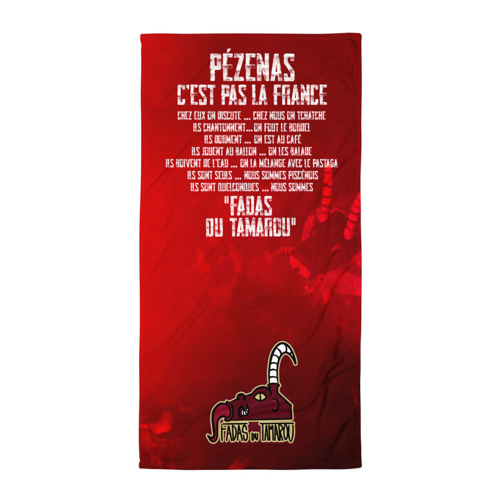 Fadas du Tamarou -  &quot;Pézenas&quot; - Serviette rouge