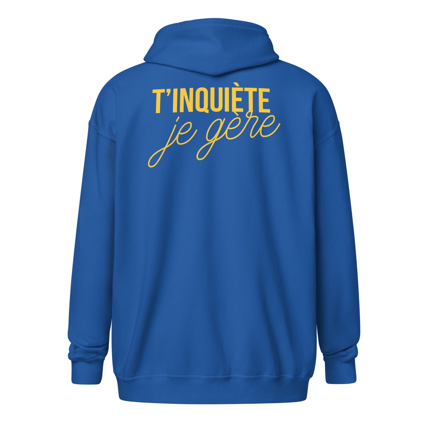 tinquiete-je-gere-sweat-capuche-zippe-bleu-roi-jaune-dos-2