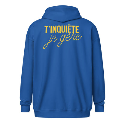 tinquiete-je-gere-sweat-capuche-zippe-bleu-roi-jaune-dos-2