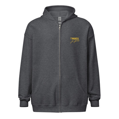 tinquiete-je-gere-sweat-capuche-zippe-gris-fonce-jaune-coeur