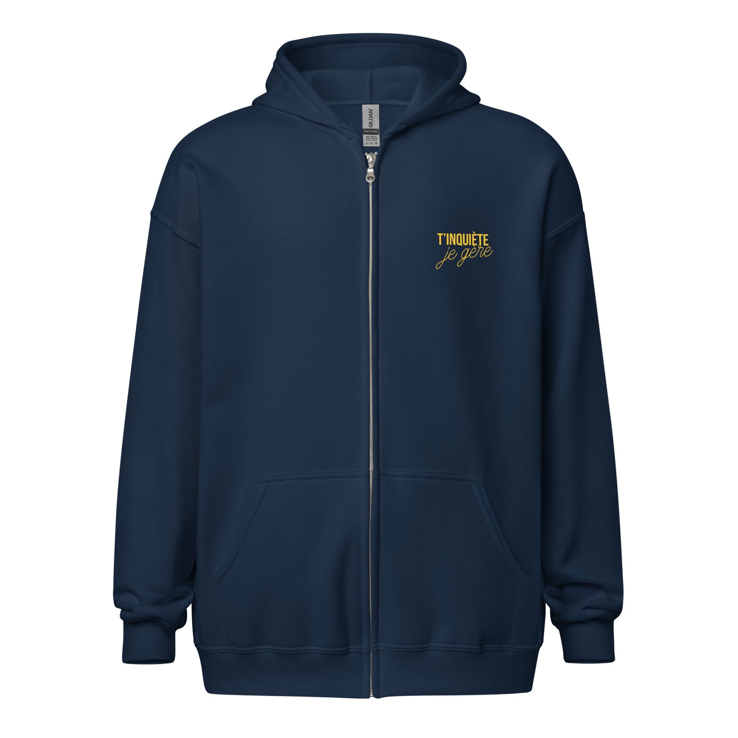 tinquiete-je-gere-sweat-capuche-zippe-navy-jaune-coeur