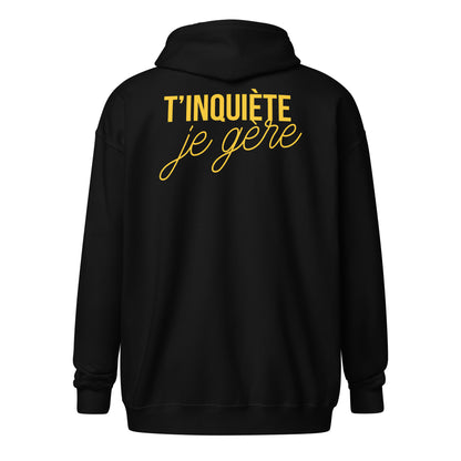 tinquiete-je-gere-sweat-capuche-zippe-noir-jaune-dos