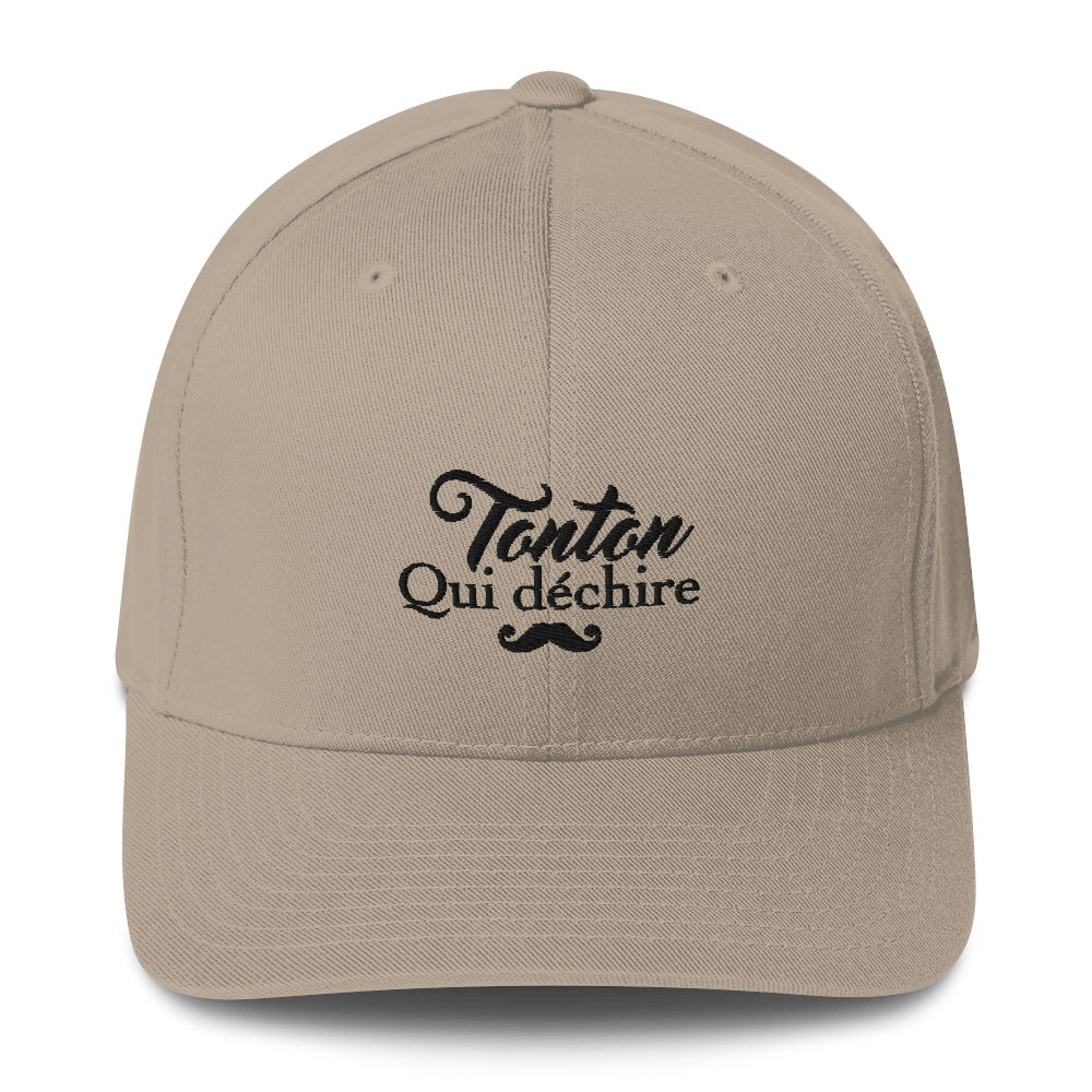 tonton-qui-dechire-casquette-flexfit-brode-cadeau-famille-beige