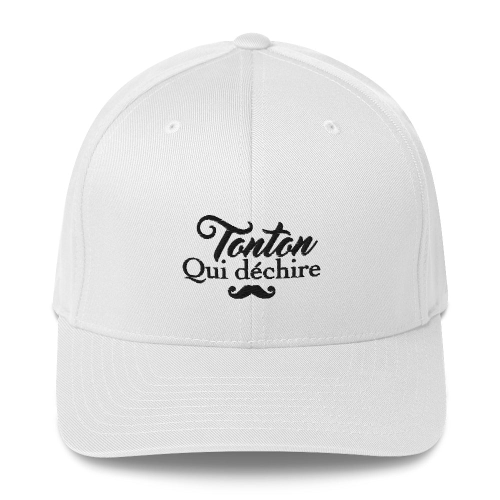tonton-qui-dechire-casquette-flexfit-brode-cadeau-famille-blanc
