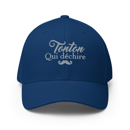 tonton-qui-dechire-casquette-flexfit-brode-cadeau-famille-bleu