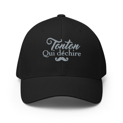 tonton-qui-dechire-casquette-flexfit-brode-cadeau-famille-noir