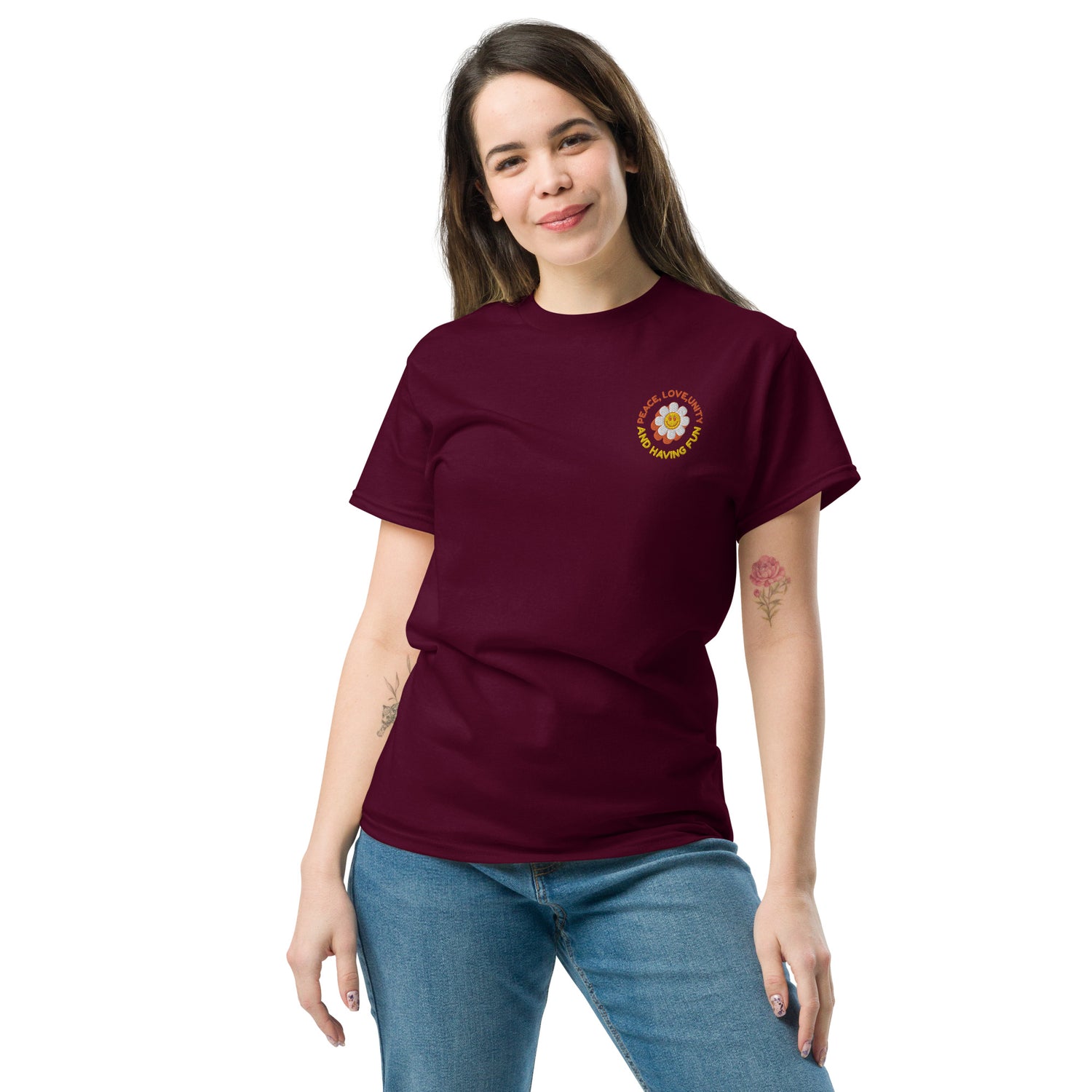 Peace Love Unity - T-shirt classique unisexe - Brodé