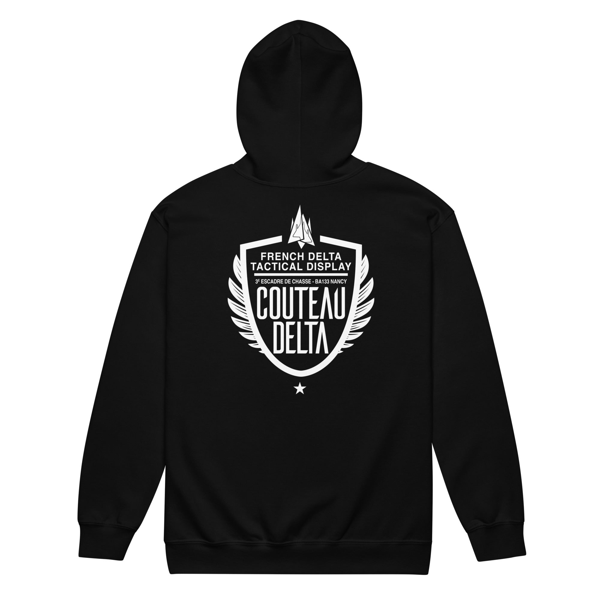 Couteau Delta Ailes - Sweat à capuche épais unisexe zippé - Coeur, Anti-Coeur &amp; Dos