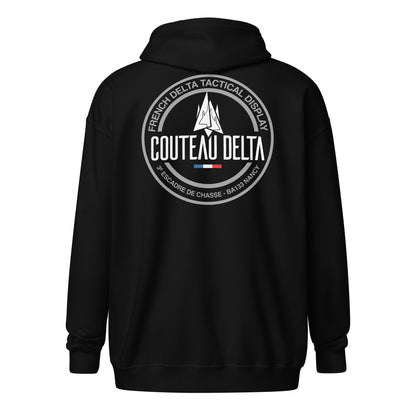 Couteau Delta - Sweat à capuche épais unisexe zippé - Coeur et dos