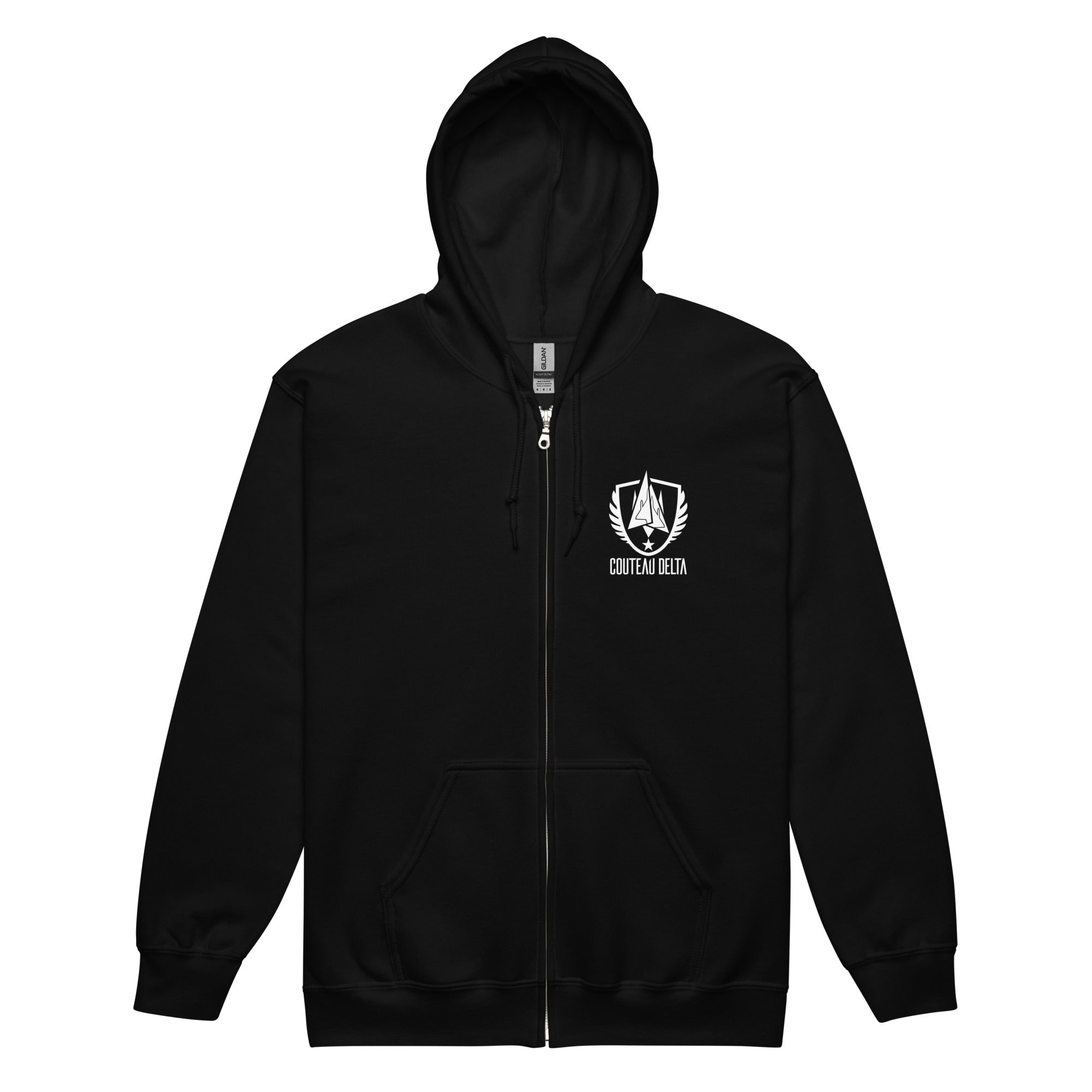 Couteau Delta Ailes - Sweat à capuche épais unisexe zippé - Coeur, Anti-Coeur &amp; Dos