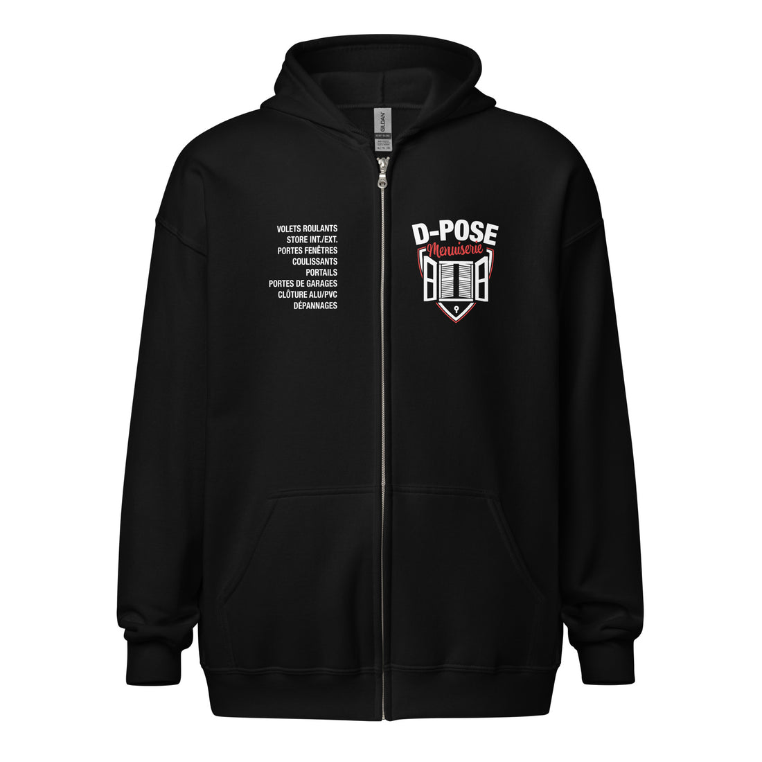 D-Pose - Sweat à capuche épais unisexe à fermeture éclair - Face