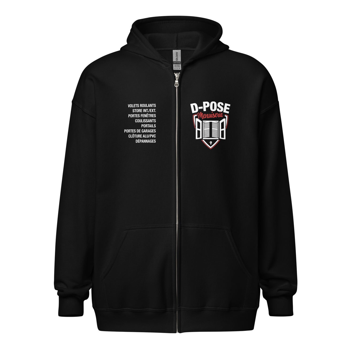 D-Pose - Sweat à capuche épais unisexe à fermeture éclair - Face